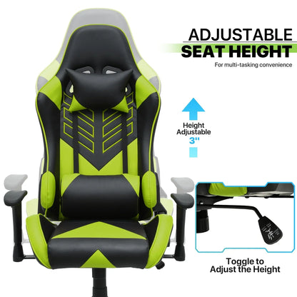 2026 NEW Magshion Ergonomic Gaming Chair, Comfortable Gaming Chair, Computer Chair Leather Desk Chair Adjustable Swivel Gaming Office Chair, Blue
