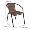 2026 NEW Emma + Oliver Indoor/Outdoor Stacking Rattan Restaurant Patio Chairs, Set of 2, Gray
