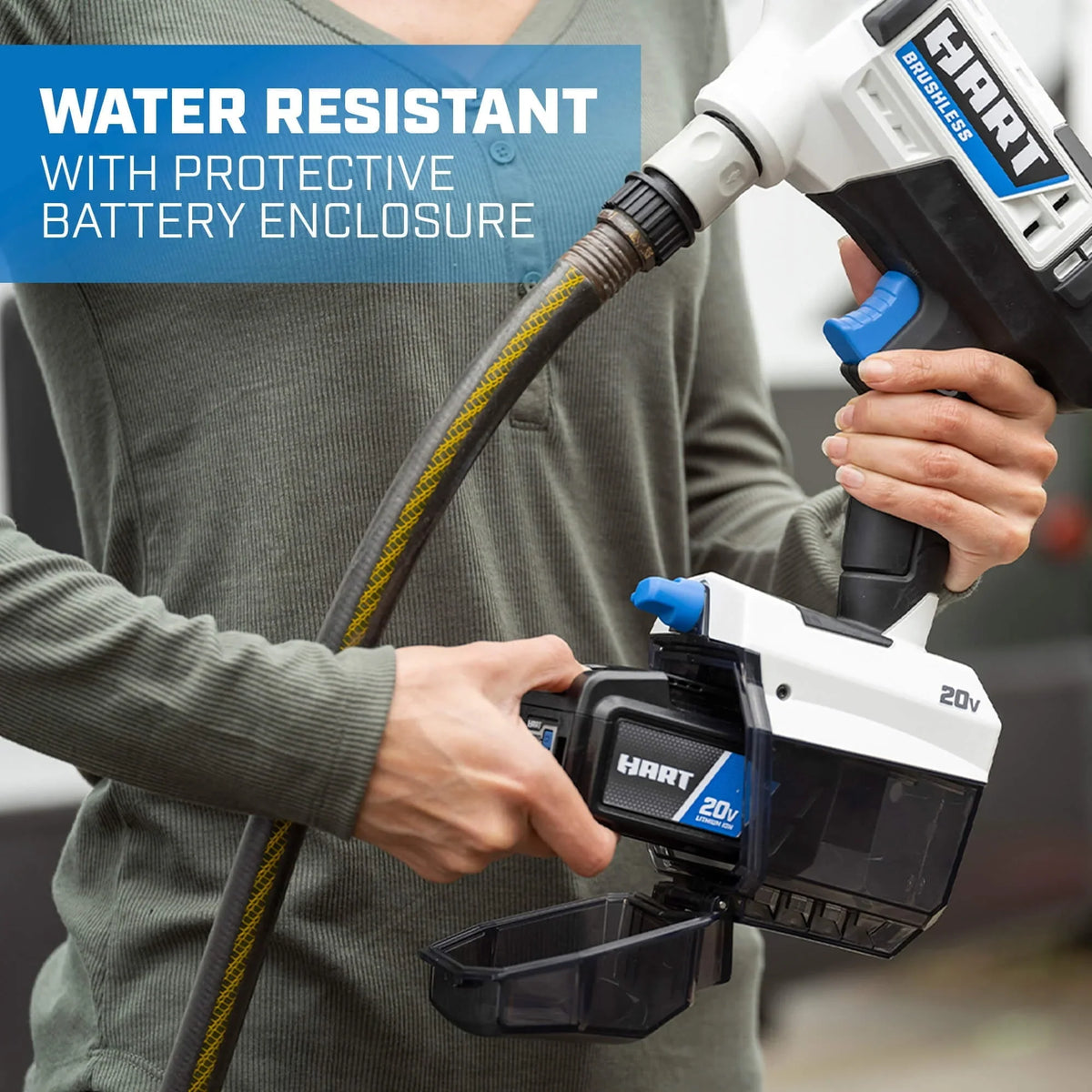 2026 NEW HART 20-Volt Cordless Brushless 600PSI Power Cleaner Kit (1) 20-Volt 4.0Ah Lithium-Ion Battery