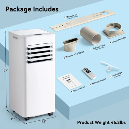 2026 NEW Bapipro 10,000 BTU Smart Portable AC - WiFi/Remote, 4-in-1 for 300 Sq.Ft, 24H Timer, Window Kit, "55dB, ETL Certified