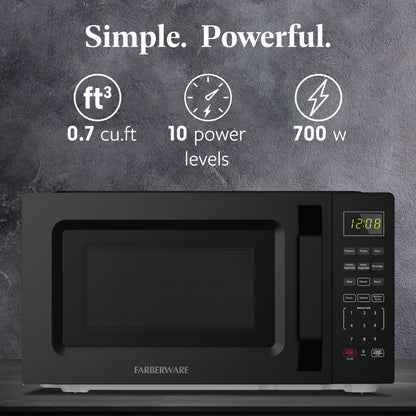 2026 NEW Farberware 1.1 Cu. Ft. 1000-Watt Compact Microwave Oven, Black