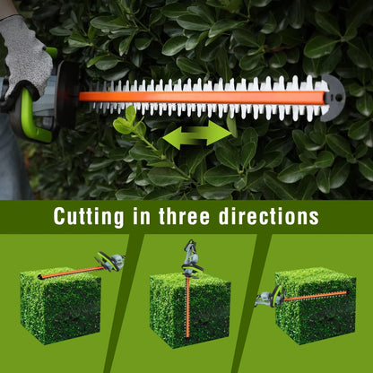 2026 NEW WORKPRO 20V Cordless Hedge Trimmer, 20" Dual Action Blades Electric Hedge Trimmer, with Battery and Charger