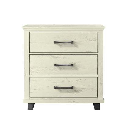2026 NEW FESTIVO 32 inch Wide 3-Drawer Bedroom Nightstand with Elevated Metal Legs - Beige