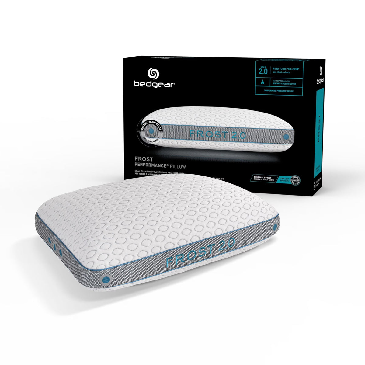 2026 NEW Bedgear Frost Performance Pillow - Size 3.0 - Cooling Bed Pillow for Hot Sleepers - Medium Firmness Pillow for All Sleep Positions, Hypoallergenic