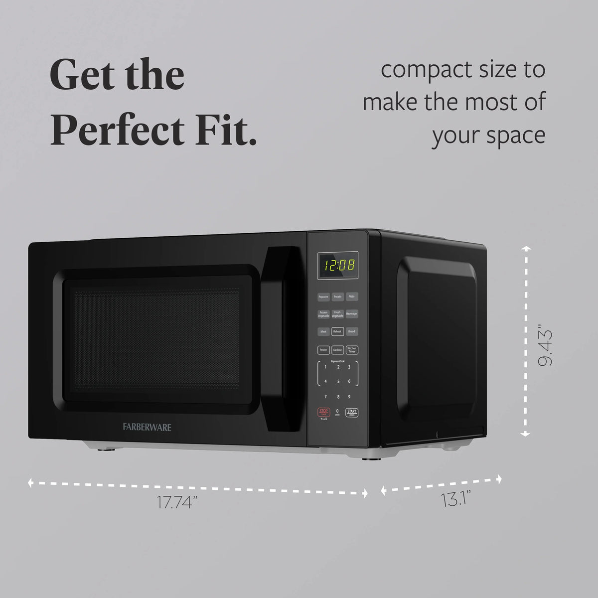 2026 NEW Farberware 1.1 Cu. Ft. 1000-Watt Compact Microwave Oven, Black