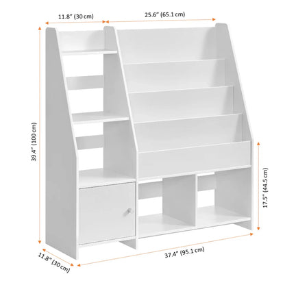 2026 NEW Sturdis Kids Toy Storage Organizer With Bookshelf and White Bins