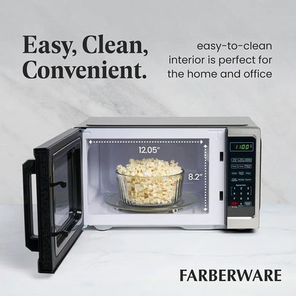 2026 NEW Farberware Classic 0.9 Cu. Ft 900-Watt Microwave Oven, Stainless Steel
