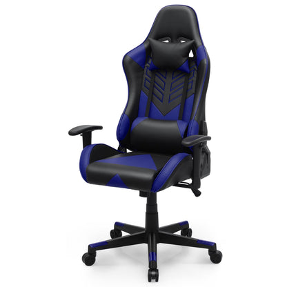 2026 NEW Magshion Ergonomic Gaming Chair, Comfortable Gaming Chair, Computer Chair Leather Desk Chair Adjustable Swivel Gaming Office Chair, Blue