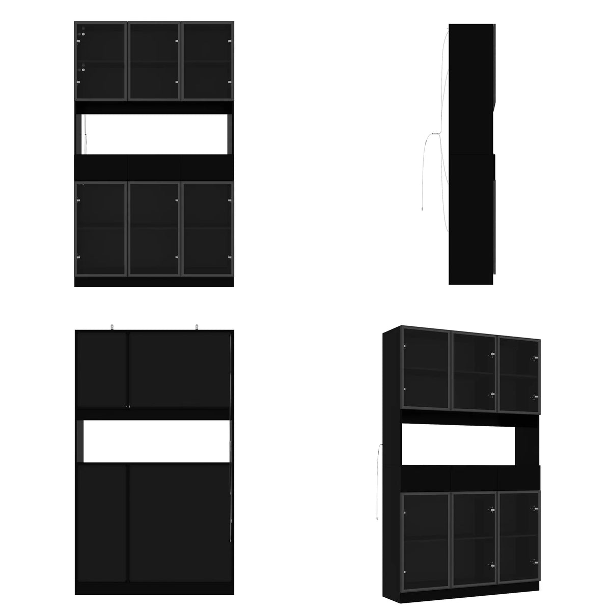 2026 NEW KULAGAGA Bookcases Organizer with LED Lights, Heavy Duty Display Cabinet with Glass Door for Living Room, 31.5" Wide