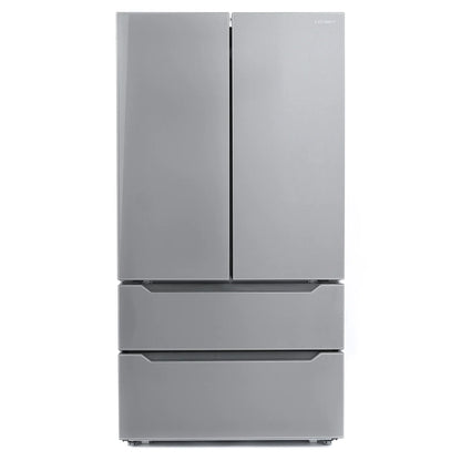 2026 NEW Cosmo 5 Piece Kitchen Appliance Packages with 30" Freestanding Electric Range 30" Island Range Hood 24" Built-in Fully Integrated Dishwasher French Door Refrigerator & 48 Bottle Wine Refrigerator