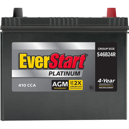 2026 NEW EverStart Platinum AGM BOXED Automotive Battery, Group Size S46B24R 12 Volt, 410 CCA