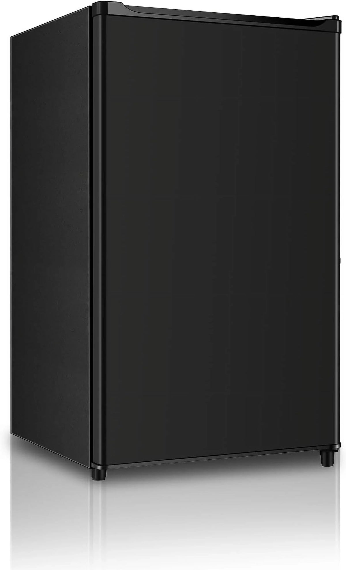 2026 NEW Seaoola Mini Fridge with Freezer, Single Door 4.4 Cu.Ft, Compact Mini Refrigerator, LED Light, Adjustable Thermostat, Removable Glass Shelves, Small Refrigerator for Dorm/Office/Bedroom(Black)