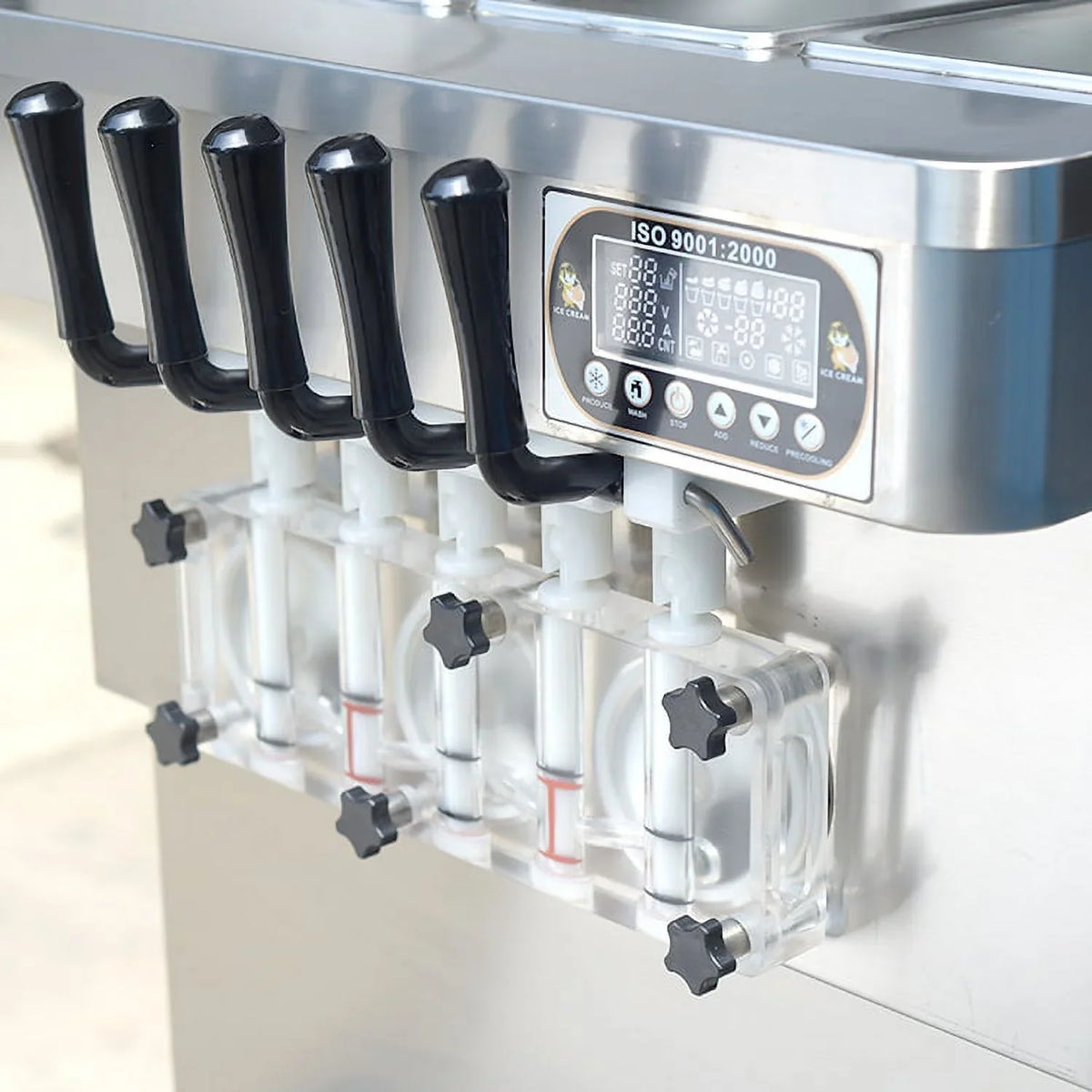 2026 NEW Kolice Commercial ETL 5 Flavors Soft Serve Ice Cream Machine,gelato soft ice cream maker -5 Different Discharge Nozzles,Upper Tanks Refrigerated