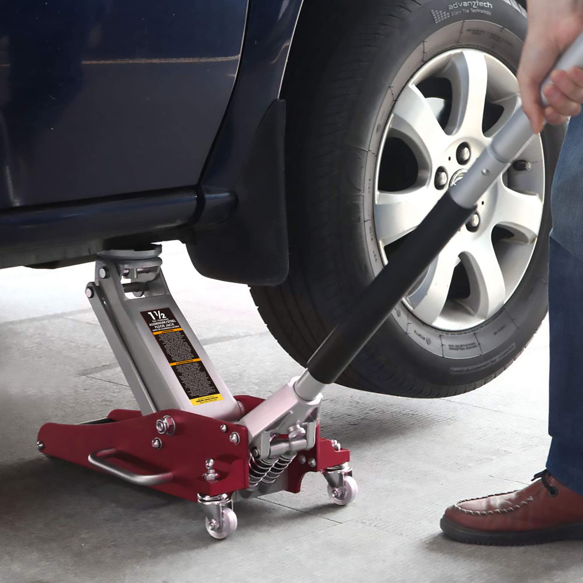 2026 NEW BIG RED AT815016LR Torin Hydraulic Low Profile Aluminum and Steel Racing Floor Jack with Dual Piston Quick Lift Pump, 1.5 Ton (3,000 lb) Capacity, Red