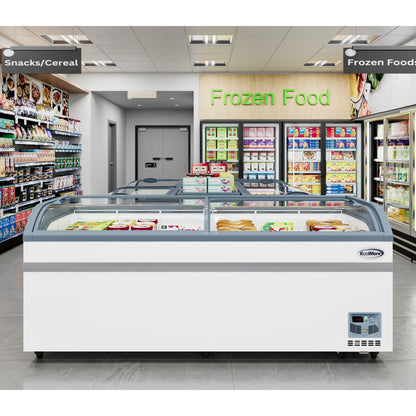 2026 NEW 65 Inch Manual Defrost Island Chest Freezer 16 cu. ft. Capacity in White