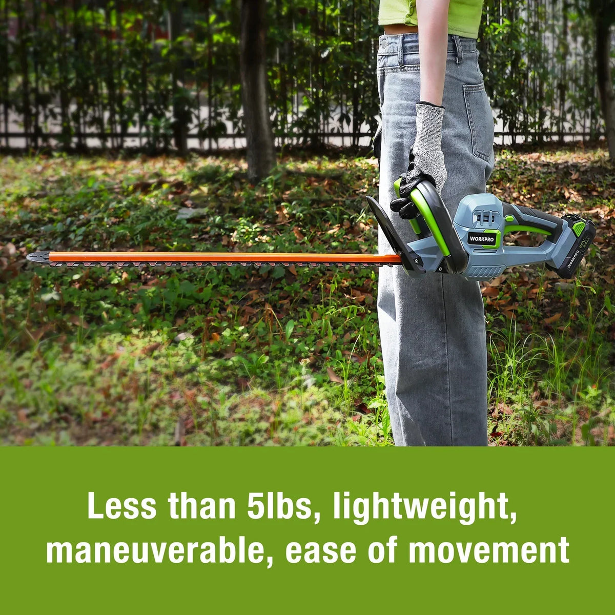 2026 NEW WORKPRO 20V Cordless Hedge Trimmer, 20" Dual Action Blades Electric Hedge Trimmer, with Battery and Charger