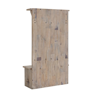 2026 NEW Alaterre Furniture Castleton 70 in. Hall Tree with Bench, Shelves & Coat Hooks -C Solid Mango Wood Entryway Organizer in Driftwood Finish