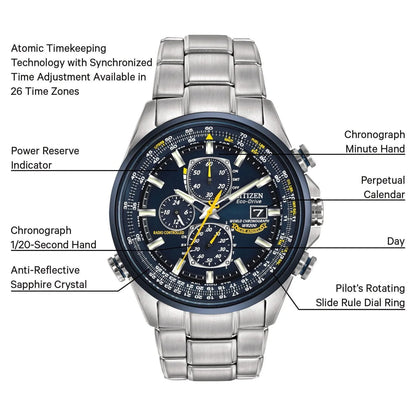 2026 NEW Citizen Men's Eco Drive Blue Angels World Chronograph AT Watch AT8020-54L