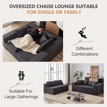 2026 NEW 104-Inch Corduroy Modular L Shaped Sectional Sofa,Luxury Floor Couch Set,Upholstered Indoor Furniture,Foam-Filled Compressed Sofa for Living Room,Bedroom,4 PC Free Combination
