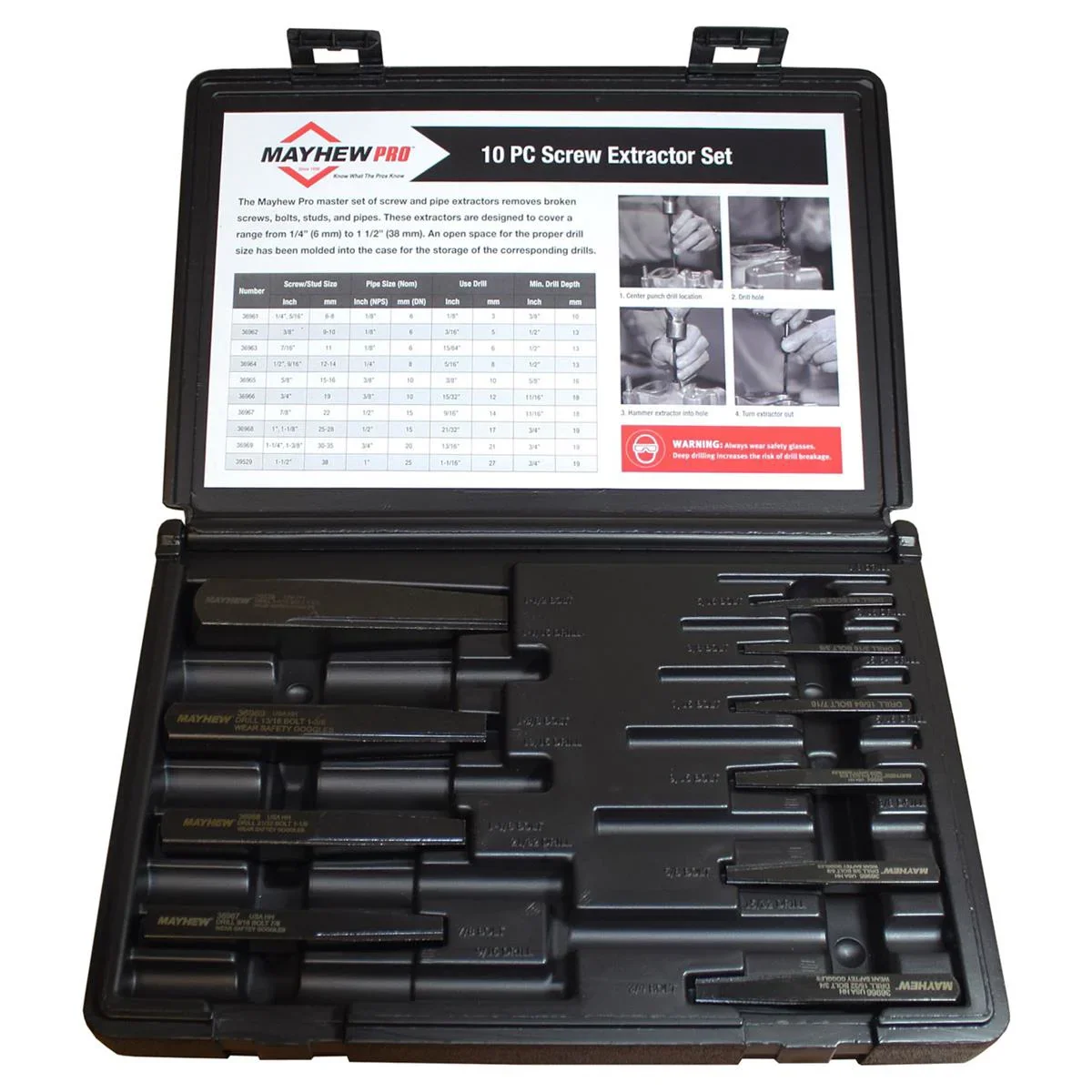 2026 NEW Mayhew Tools 37345 10-Piece Screw & Pipe Extractor Set