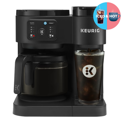 2026 NEW Keurig K-Duo Essentials, Hot & Iced Single-Serve K-Cup Pod Coffee Maker & Carafe, Moonlight Grey