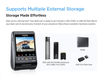2026 NEW VIOFO A329 2CH First 4K 60FPS Front and 2K Rear Wi-Fi 6 Dash Cam HDR with Sony STARVIS 2 Sensors Support SSD Storage
