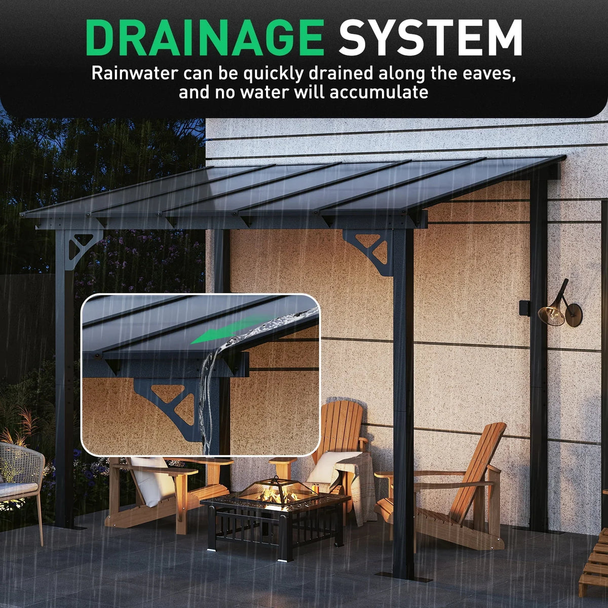 2026 NEW Aoxun 8' x 5' Gazebo for Patio, Gazebo Pergola with Sloped Roof, Grill Gazebo Large Wall-Mounted Heavy Duty Awnings, for Backyard, Deck, Patio