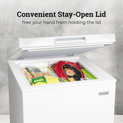 2026 NEW Igloo 5.0 Cu. Ft. Chest Freezer with Removable Basket, -10°F to 10°F, White