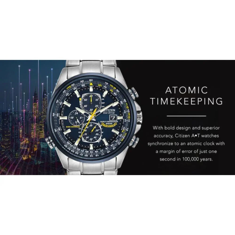 2026 NEW Citizen Men's Eco Drive Blue Angels World Chronograph AT Watch AT8020-54L