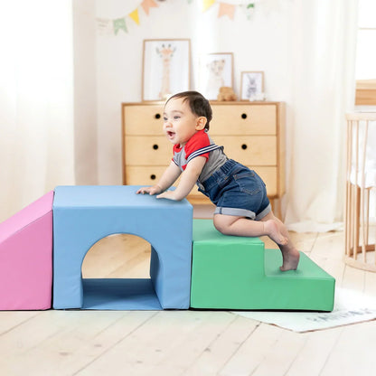 2026 NEW Soft Climbing Indoor Set, Foam Climbing Blocks for Toddlers, Climbing, and Sliding Activity Play Set,4PCS
