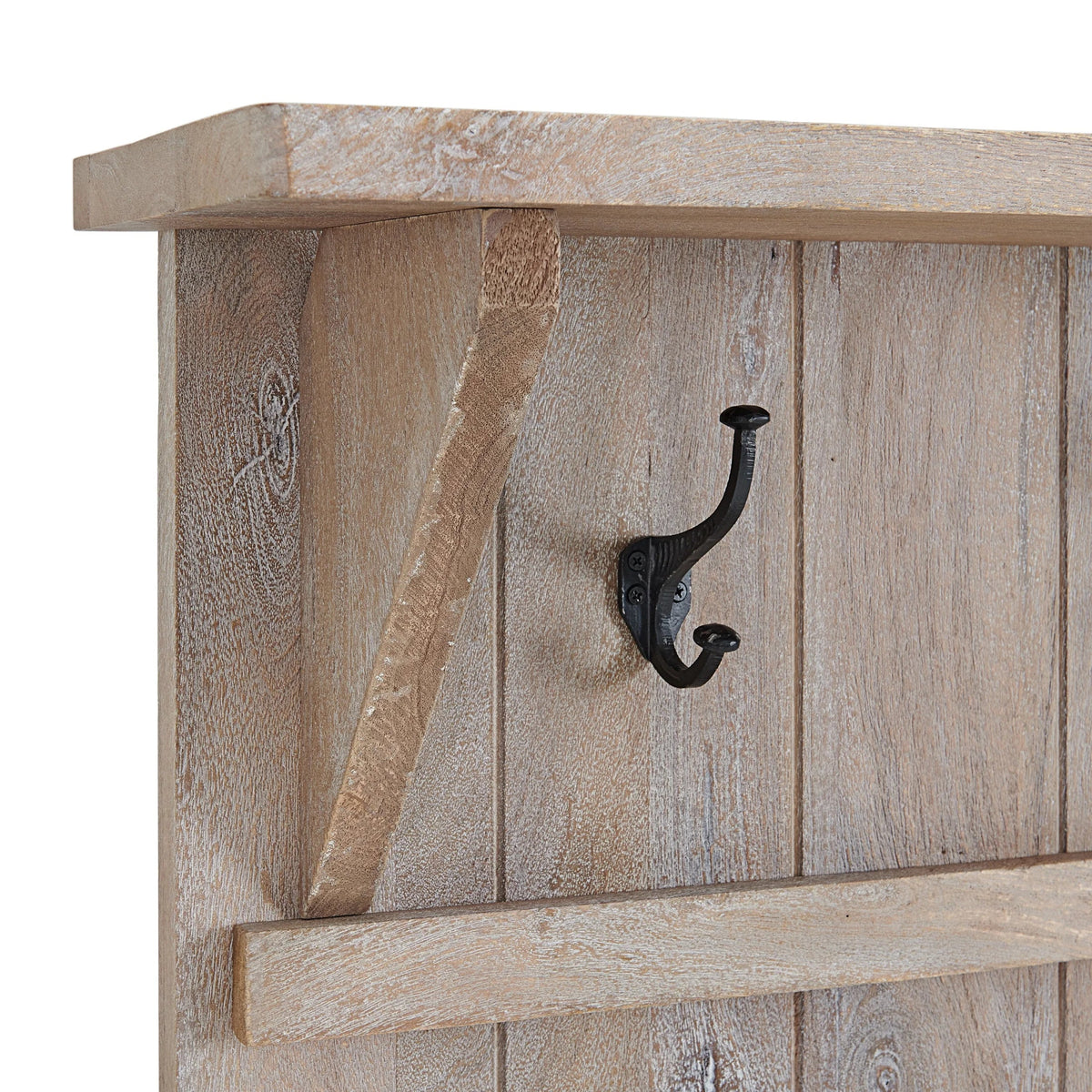 2026 NEW Alaterre Furniture Castleton 70 in. Hall Tree with Bench, Shelves & Coat Hooks -C Solid Mango Wood Entryway Organizer in Driftwood Finish
