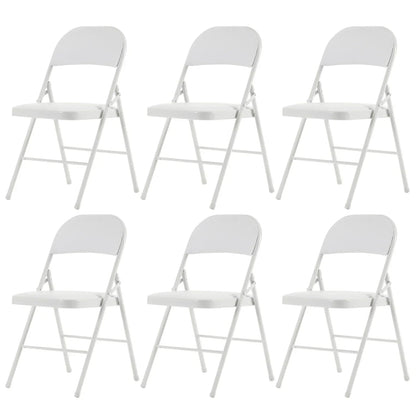 2026 NEW 6 Pack Gray Folding Chairs with Padded Seats, Portable Stackable Foldable Chairs for Indoor & Outdoor, Commercial Seat with Metal Frame for Events Office Wedding Party, 330lbs Capacity