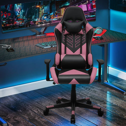 2026 NEW Magshion Ergonomic Gaming Chair, Comfortable Gaming Chair, Computer Chair Leather Desk Chair Adjustable Swivel Gaming Office Chair, Blue
