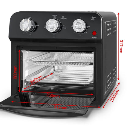 2026 NEW PlumChef 13 Quart 4 Slices Air Fryer Convection Toaster Oven, 1500W, 7 in 1 Multifunction with Roast, Bake, Grill, Broil, Toast, Dehydrate, Defrost