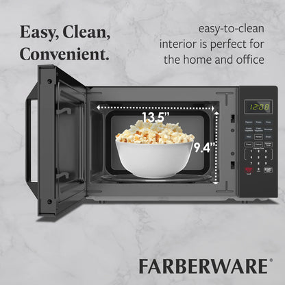 2026 NEW Farberware 1.1 Cu. Ft. 1000-Watt Compact Microwave Oven, Black