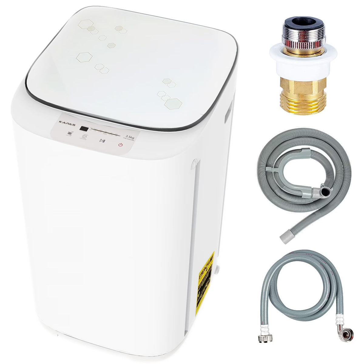 2026 NEW Compact Washing Machine, KAPAS Fully Automatic 2-in-1 Washer & Dryer Machine with 8 lbs. Capacity Top Load Tub Washer in White