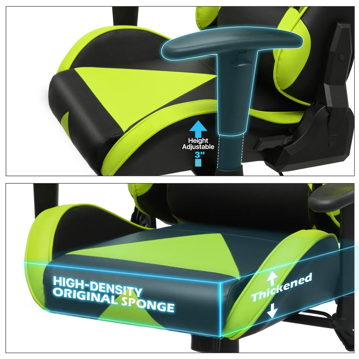 2026 NEW Magshion Ergonomic Gaming Chair, Comfortable Gaming Chair, Computer Chair Leather Desk Chair Adjustable Swivel Gaming Office Chair, Blue