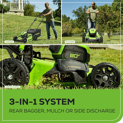 2026 NEW Greenworks 80V 21" Brushless Cordless Push Lawn Mower, 4.0 Ah Battery and Charger Included [75+ Compatible Tools]