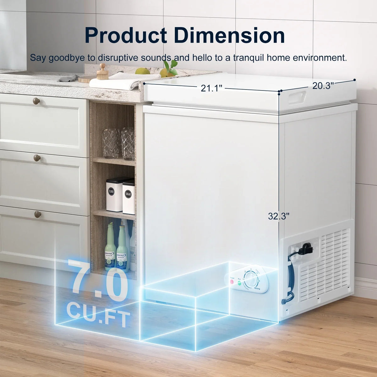 2026 NEW TABU Chest Freezer, 7.0 Cu Ft Deep Freezer with Adjustable Temperature, Compact Freezer with Top Open Door (White)