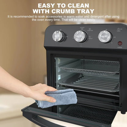 2026 NEW PlumChef 13 Quart 4 Slices Air Fryer Convection Toaster Oven, 1500W, 7 in 1 Multifunction with Roast, Bake, Grill, Broil, Toast, Dehydrate, Defrost