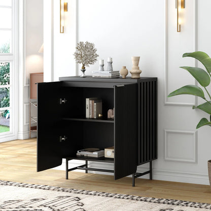 2026 NEW Vivvoo 30" Wood Nightstand Fluted Door Accent Cabinet