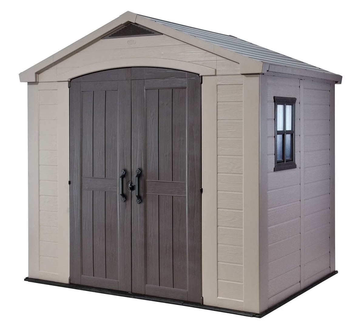 2026 NEW Keter Factor 8 x 11 Foot All Weather Resin Outdoor Storage Shed, Taupe