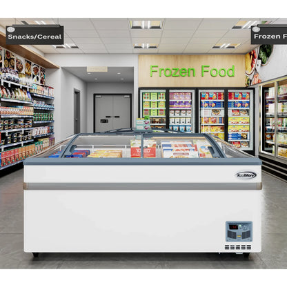 2026 NEW 65 Inch Manual Defrost Island Chest Freezer 16 cu. ft. Capacity in White