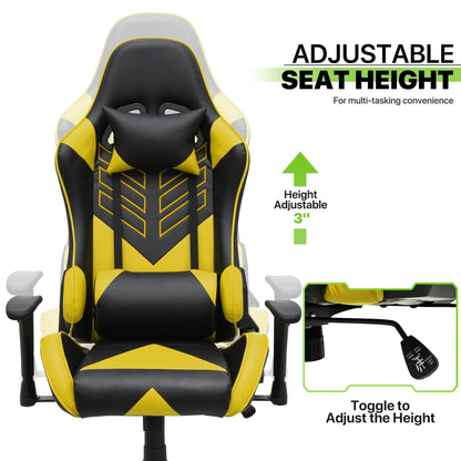 2026 NEW Magshion Ergonomic Gaming Chair, Comfortable Gaming Chair, Computer Chair Leather Desk Chair Adjustable Swivel Gaming Office Chair, Blue