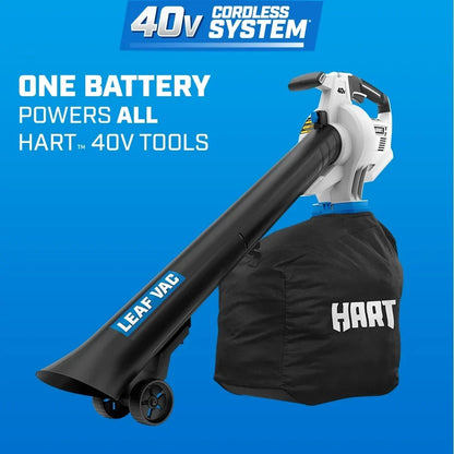 2026 NEW HART 40V Cordless Leaf Vacuum Kit, (1) 4.0Ah Lithium-Ion Battery