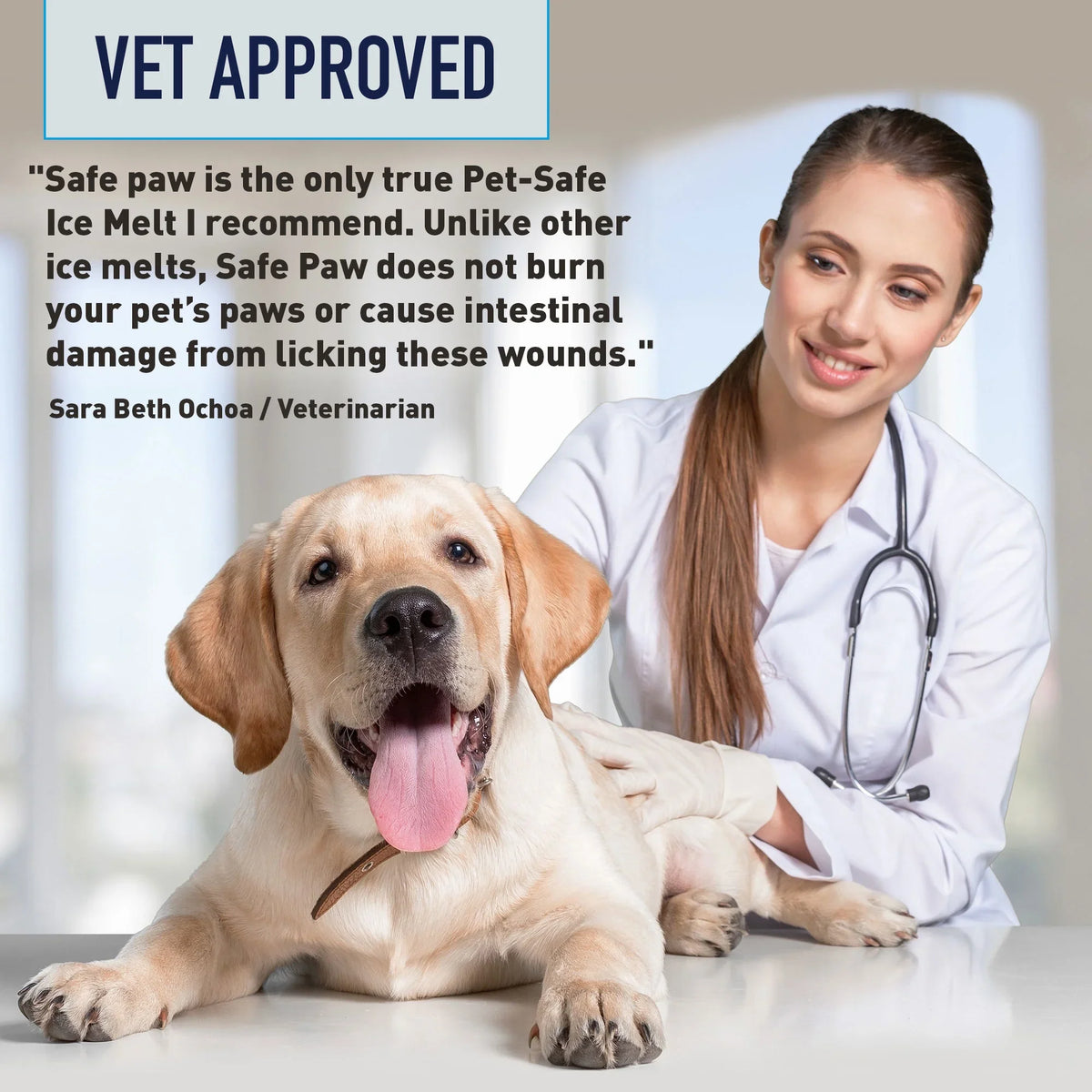 2026 NEW Safe Paw Pet Safe Ice Melt, 100% Salt and Chloride free with Traction Agent, Non-Toxic, Fast Acting, Lasts 3X Longer -C 35 Lbs