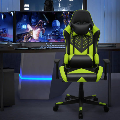 2026 NEW Magshion Ergonomic Gaming Chair, Comfortable Gaming Chair, Computer Chair Leather Desk Chair Adjustable Swivel Gaming Office Chair, Blue