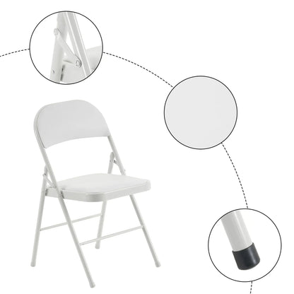 2026 NEW 6 Pack Gray Folding Chairs with Padded Seats, Portable Stackable Foldable Chairs for Indoor & Outdoor, Commercial Seat with Metal Frame for Events Office Wedding Party, 330lbs Capacity