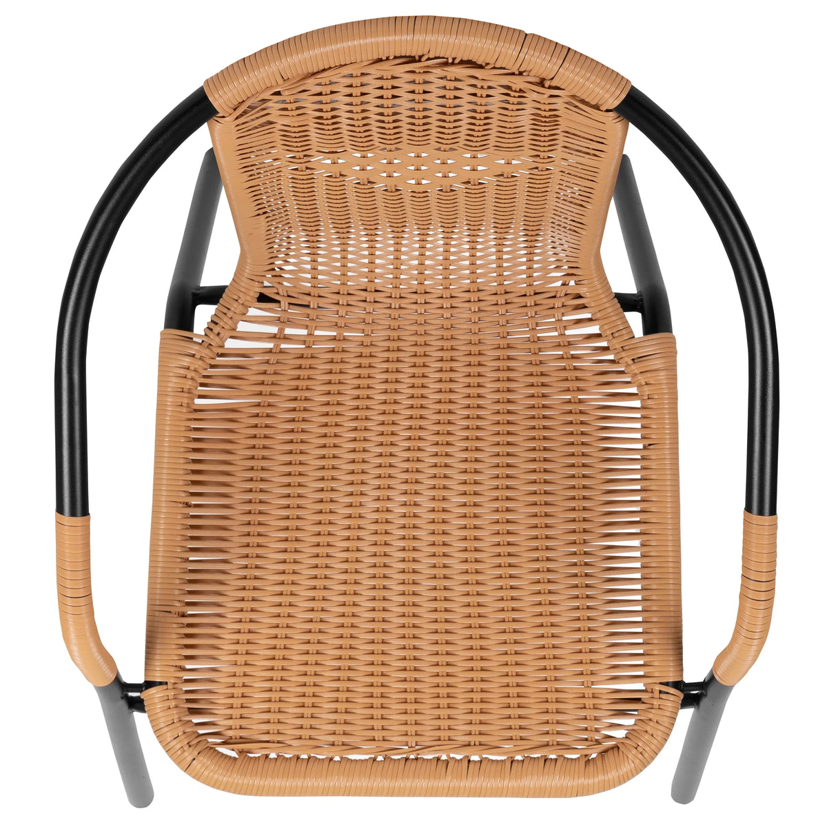 2026 NEW Emma + Oliver Indoor/Outdoor Stacking Rattan Restaurant Patio Chairs, Set of 2, Gray