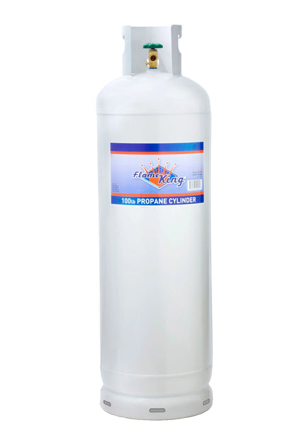 2026 NEW Flame King 100 lb Steel Propane Tank Cylinder POL Valve (Ships Empty)